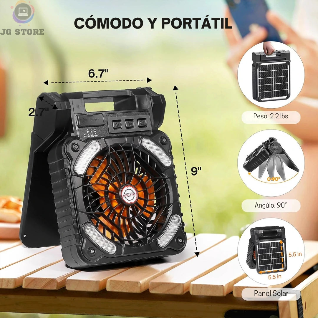 AeroSun Ventilador solar recargable
