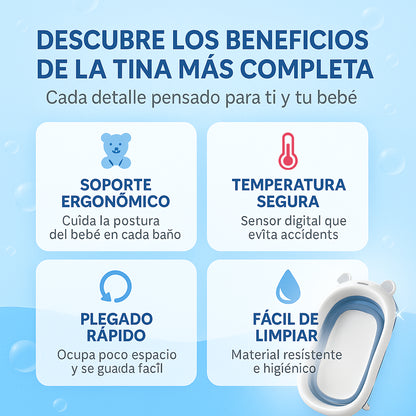 Babyshower™ Bañera plegable con termómetro + regalo especial