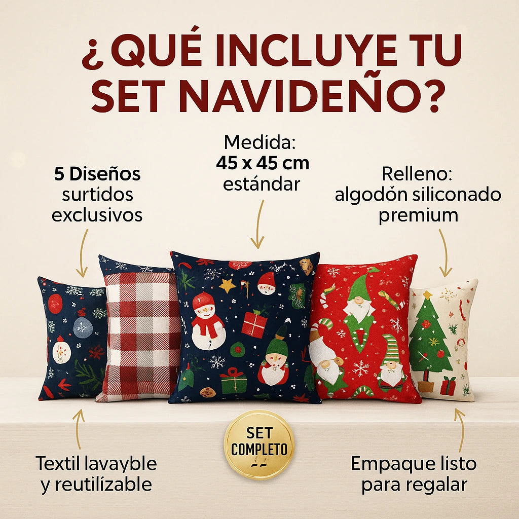Set Cojines navideño x5