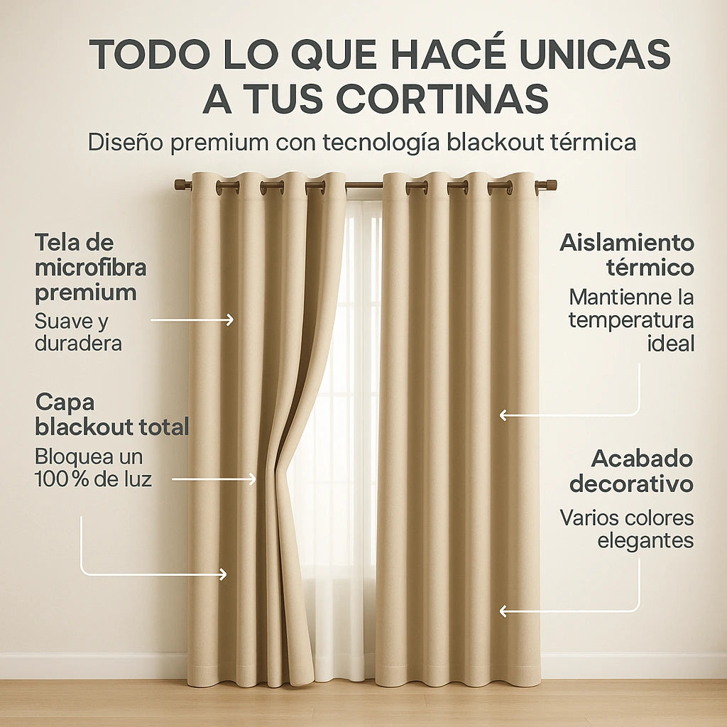 Lightnot™ Cortina Blackout Premium x2 1.40cm x 2.20cm