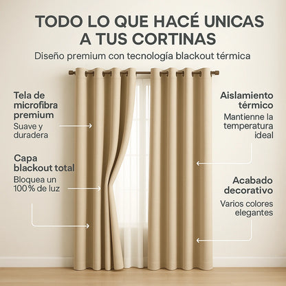 Lightnot™ Cortina Blackout Premium x2 1.40cm x 2.20cm